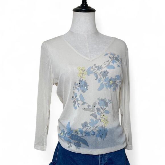 Vintage y2k sheer micro mesh long sleeve - Picture 1 of 6